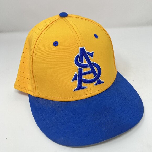 San Antonio Missions Ball Cap "Muleriders" Embroidered on Back Gold/Blue Sz L - Picture 1 of 10